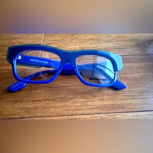 McQ by Alexander McQueen royal blue glasses.